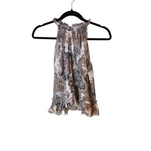 Veronica Beard Renee 100% Silk Tank In Barely Orchid Floral Boho Women's Size 4